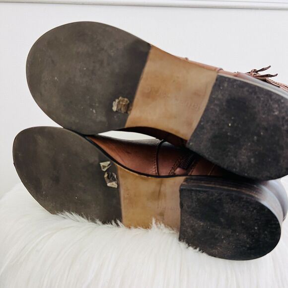 Arturo Chiang Fierce Whisky Brown Leather Zip Knee High Boots ~ Womens Size 8.5M - Picture 9 of 11